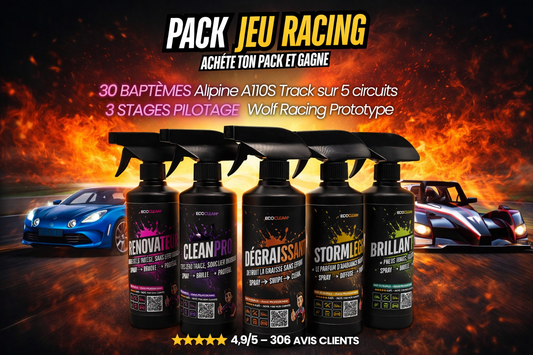 Pack Racing EcoClean® — 5 produits 500 mL + Pad Pro — Entretien complet