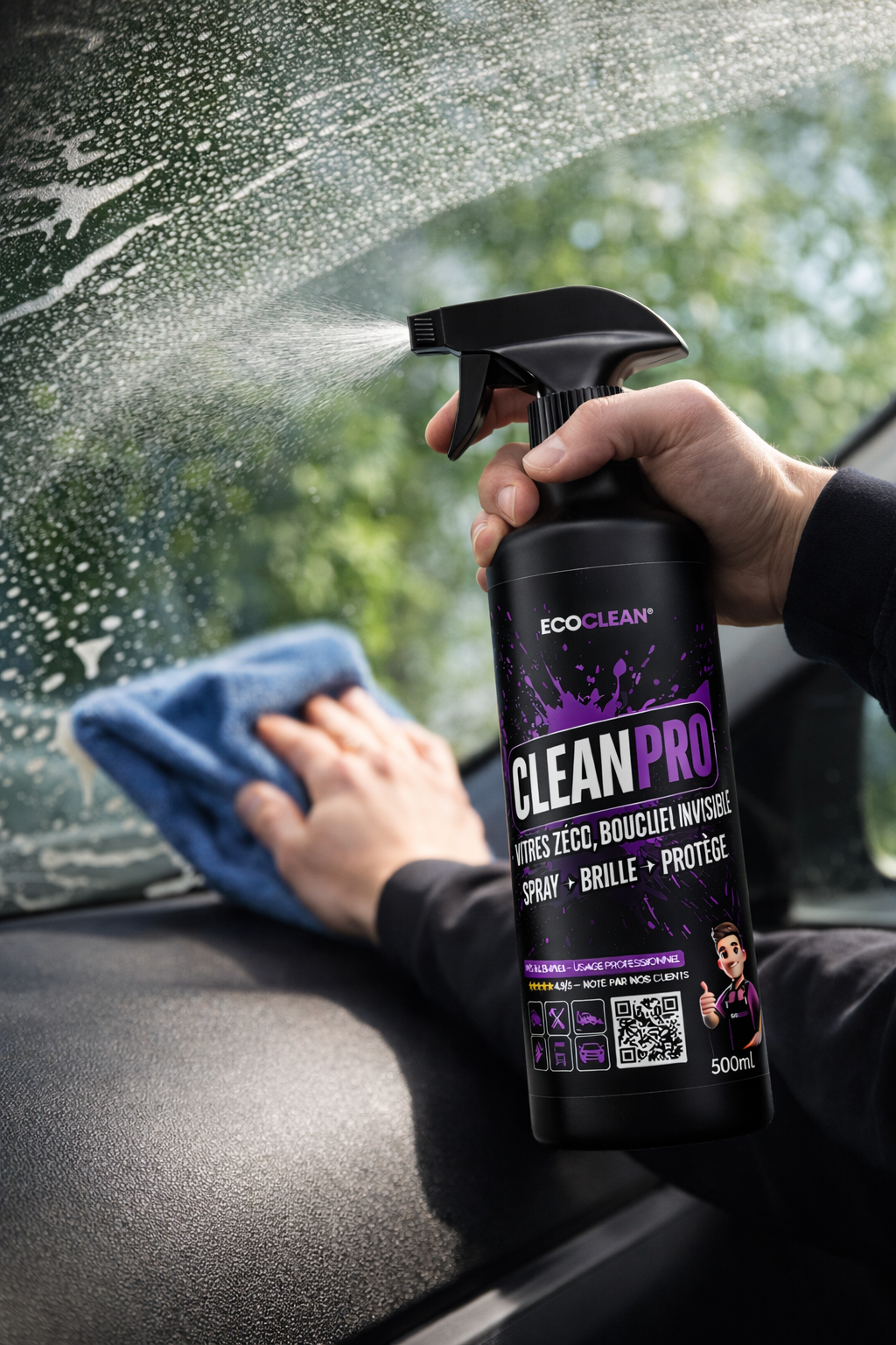 CleanPro® EcoClean® — Nettoyant vitres déperlant zéro trace
